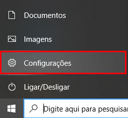 configurações do windows