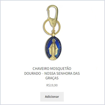 chaveiro mosquetao nossa senhora das gracas